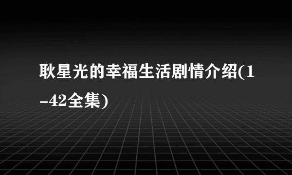 耿星光的幸福生活剧情介绍(1-42全集)