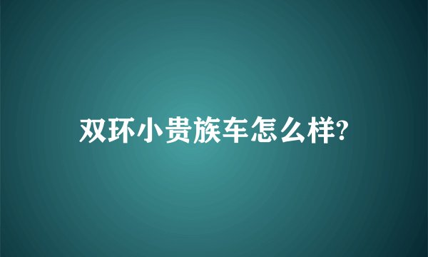 双环小贵族车怎么样?