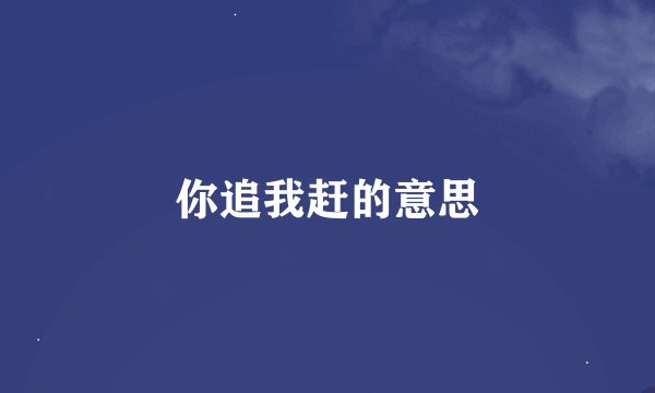 你追我赶的意思