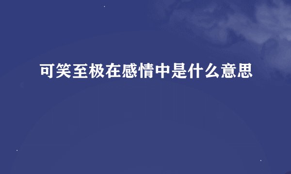可笑至极在感情中是什么意思