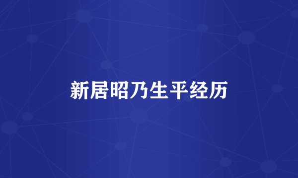 新居昭乃生平经历