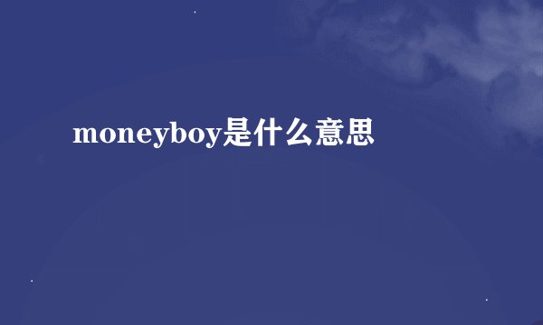 moneyboy是什么意思