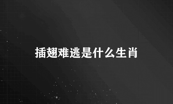 插翅难逃是什么生肖