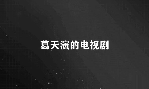 葛天演的电视剧
