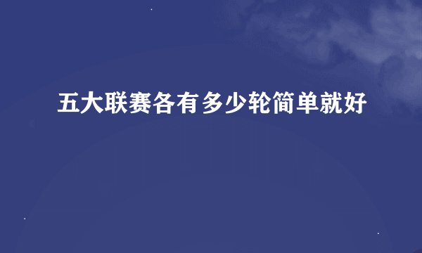 五大联赛各有多少轮简单就好