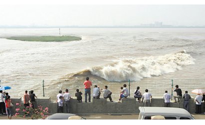 观潮里的白浪翻滚是什么意思？