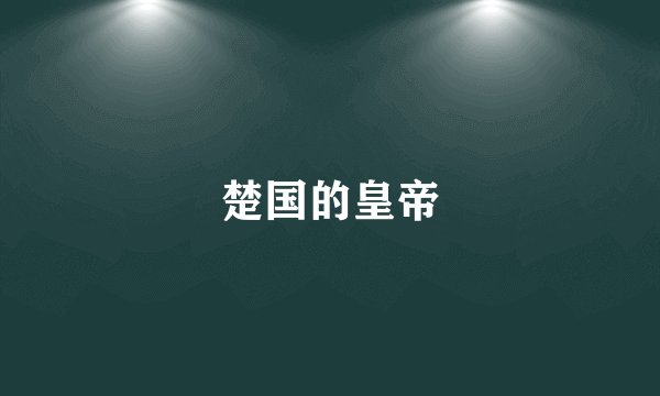 楚国的皇帝