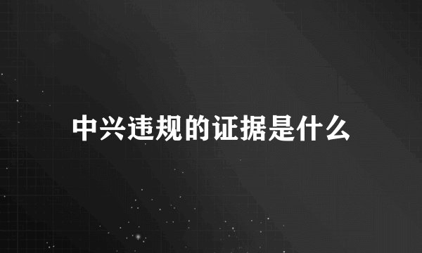 中兴违规的证据是什么