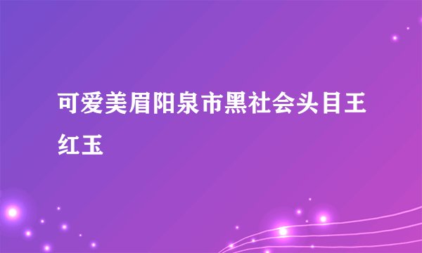 可爱美眉阳泉市黑社会头目王红玉