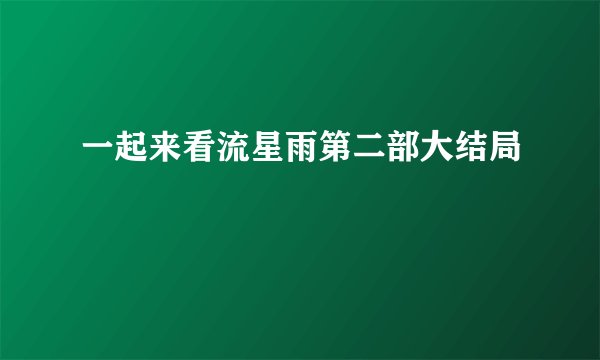 一起来看流星雨第二部大结局