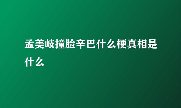 孟美岐撞脸辛巴什么梗真相是什么