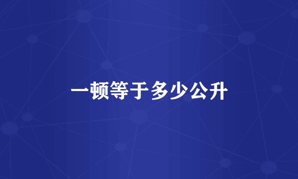 一顿等于多少公升