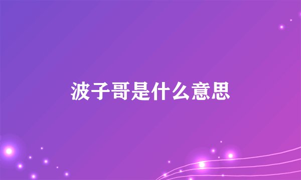 波子哥是什么意思