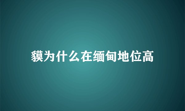貘为什么在缅甸地位高