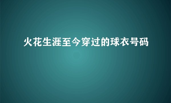 火花生涯至今穿过的球衣号码