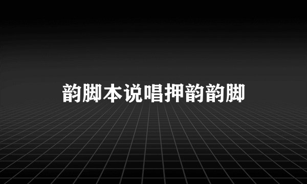 韵脚本说唱押韵韵脚