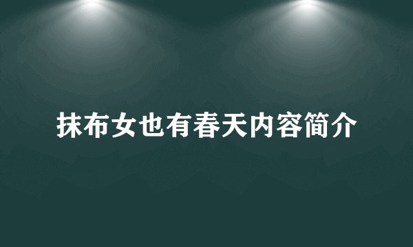 抹布女也有春天内容简介