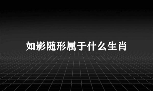 如影随形属于什么生肖