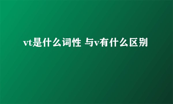 vt是什么词性 与v有什么区别
