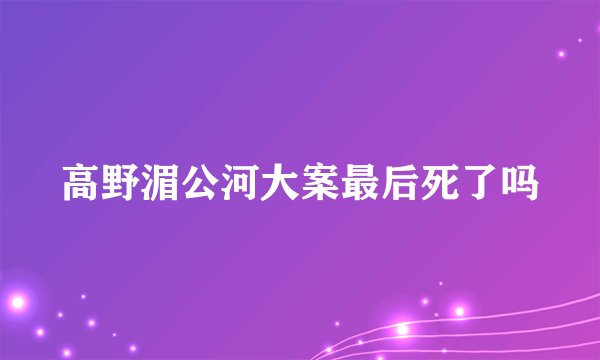 高野湄公河大案最后死了吗