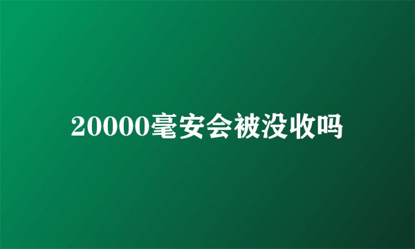 20000毫安会被没收吗