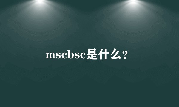 mscbsc是什么？