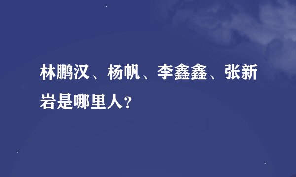 林鹏汉、杨帆、李鑫鑫、张新岩是哪里人？