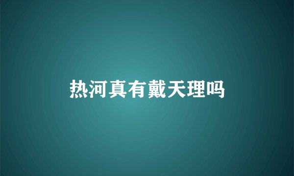 热河真有戴天理吗