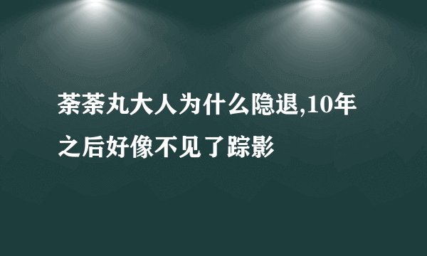 荼荼丸大人为什么隐退,10年之后好像不见了踪影