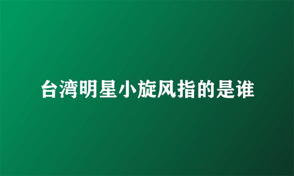 台湾明星小旋风指的是谁