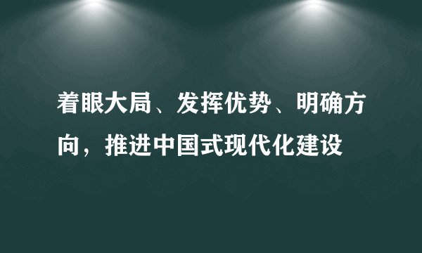 着眼大局、发挥优势、明确方向，推进中国式现代化建设