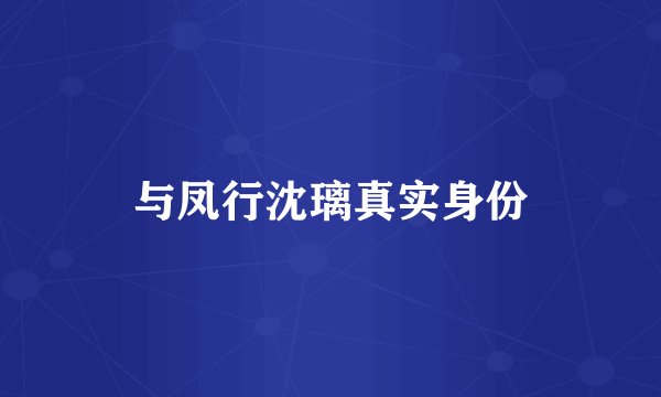 与凤行沈璃真实身份