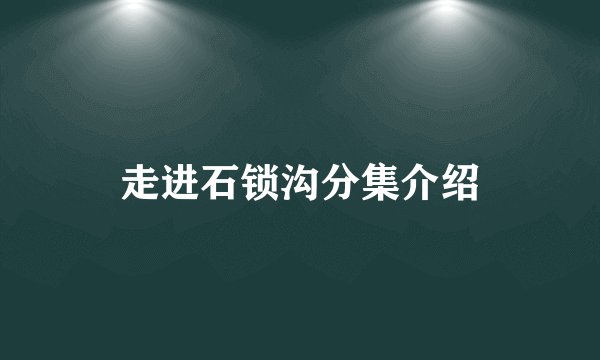 走进石锁沟分集介绍