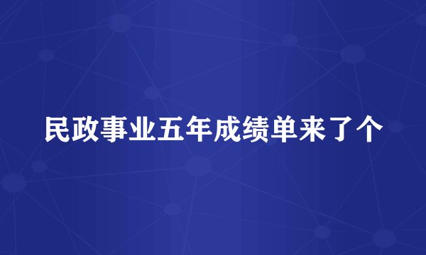 民政事业五年成绩单来了个