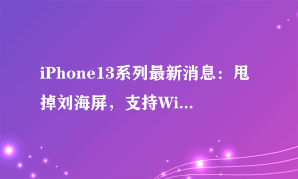 iPhone13系列最新消息：甩掉刘海屏，支持Wi-Fi6E