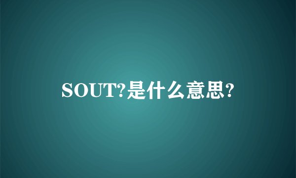 SOUT?是什么意思?