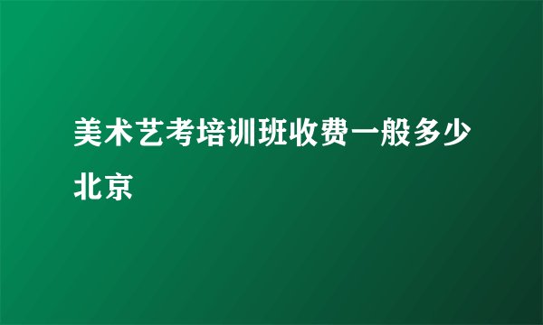 美术艺考培训班收费一般多少北京