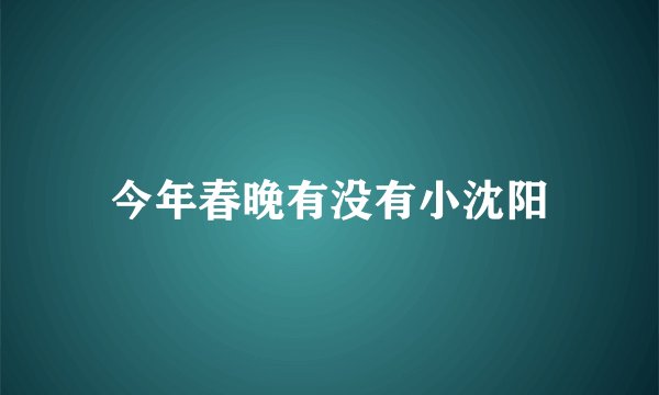 今年春晚有没有小沈阳