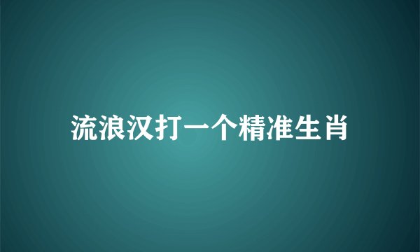 流浪汉打一个精准生肖