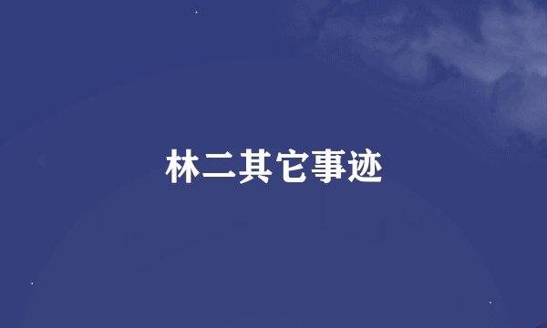 林二其它事迹