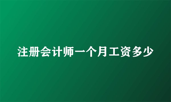 注册会计师一个月工资多少