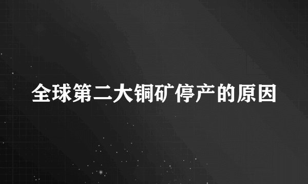 全球第二大铜矿停产的原因