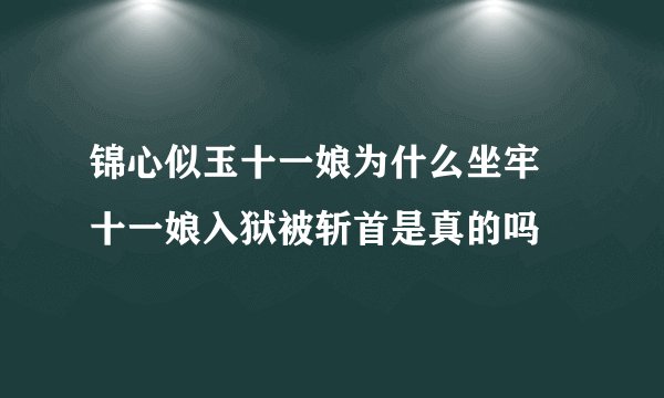 锦心似玉十一娘为什么坐牢 十一娘入狱被斩首是真的吗