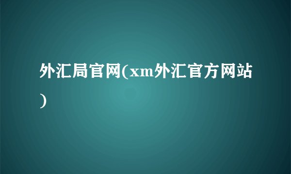 外汇局官网(xm外汇官方网站)
