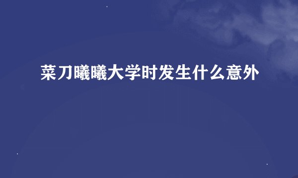 菜刀曦曦大学时发生什么意外