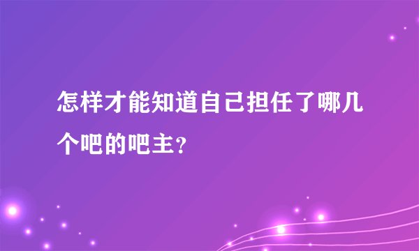 怎样才能知道自己担任了哪几个吧的吧主？