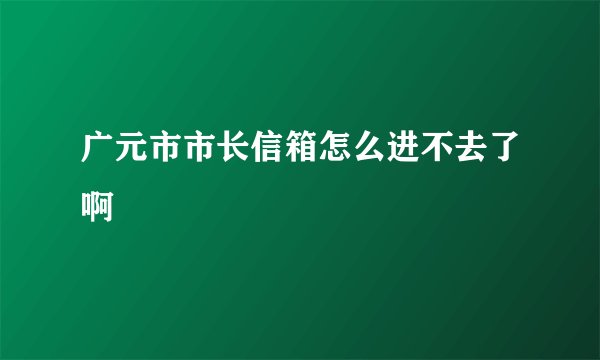 广元市市长信箱怎么进不去了啊