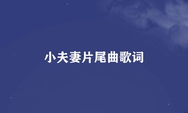 小夫妻片尾曲歌词