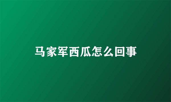 马家军西瓜怎么回事