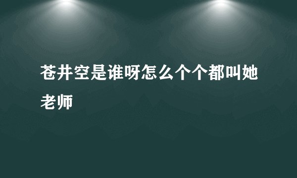 苍井空是谁呀怎么个个都叫她老师
